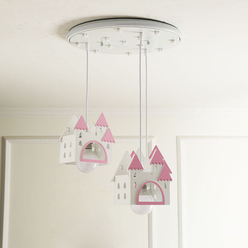 Carton d'éclairage semi-mont House Wood 3 lumières White Flush Mount Mount Lightture pour pépinière