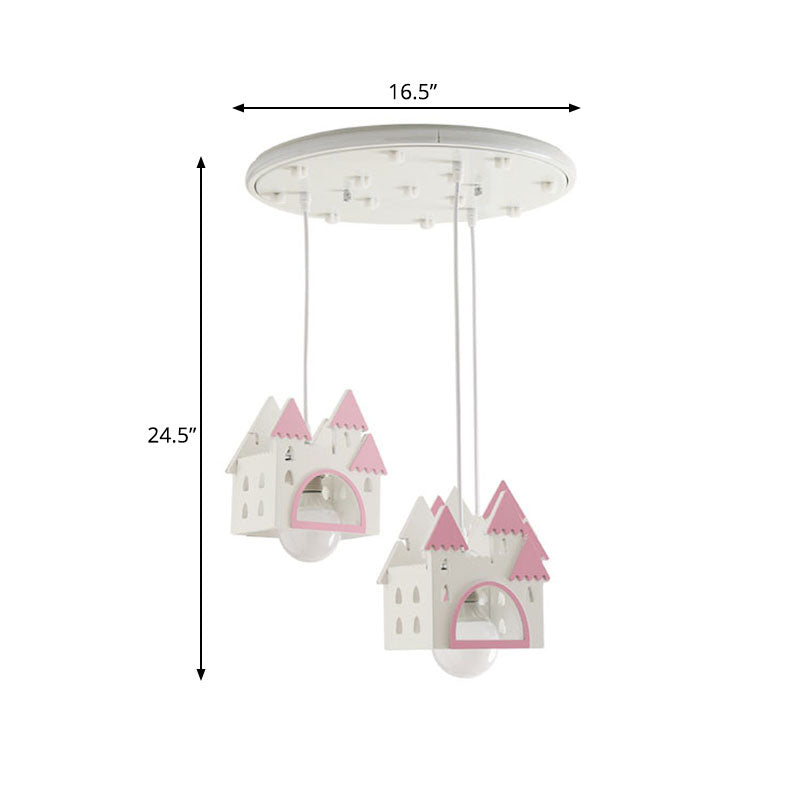 Carton d'éclairage semi-mont House Wood 3 lumières White Flush Mount Mount Lightture pour pépinière
