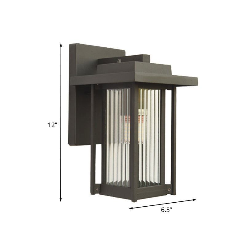Klares prismatisches Glas schwarzer Lantern Laternen -Landland -Wandlampen -Lampen -Lampen -Lampenvorrichtung für Outdoor