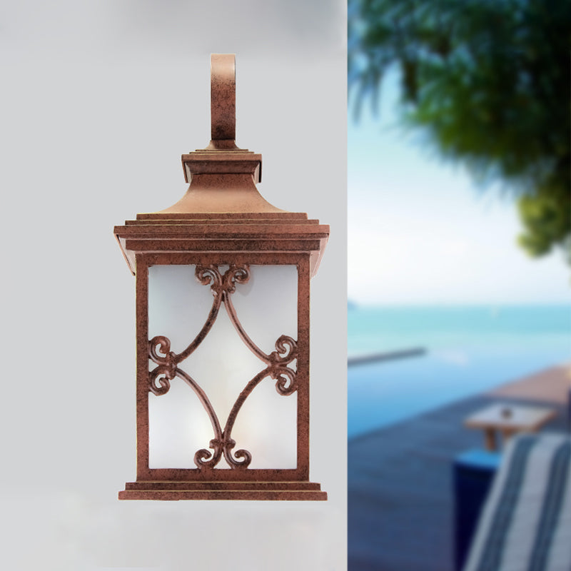 Lodge Birdcage Wandleuchte, einflammige Wandleuchte in Kaffeebraun für den Garten