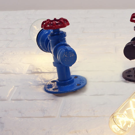 Metallic Rohrleitungslampe Industrial 1 Lampenbauernhaus-Wandleuchte mit rotem Ventil in Weiß/Rot, 1/5-Pack