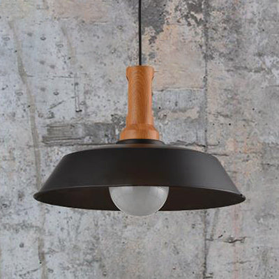 Luce sospesa da fienile elegante retrò 10 "/14" W 1 lampada a soffitto in metallo in metallo in bianco/nero per cucina