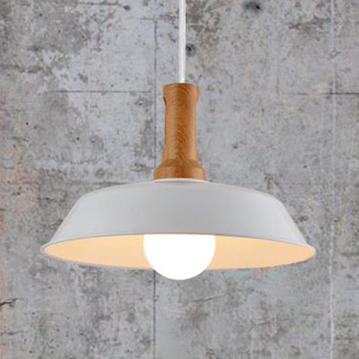Luce sospesa da fienile elegante retrò 10 "/14" W 1 lampada a soffitto in metallo in metallo in bianco/nero per cucina