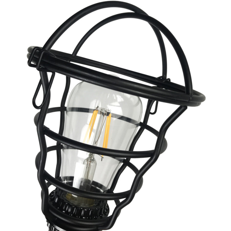 Eisendrahtwache Hängende Lampe Retro Industrial 1 Kopf Esstisch Mini Deckenleuchte in Schwarz