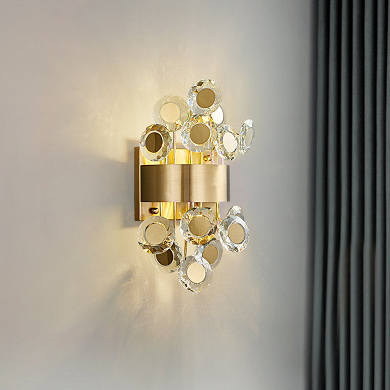 LED CRISTAL LED INTÉRÉCURÉ MUR MUR MID CELLET SIVILLE FINE CIRCULCUL PALLARE SCONCE LIGHT DIMINE
