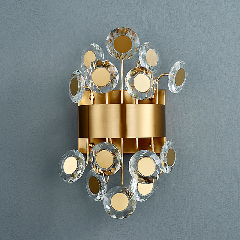 LED CRISTAL LED INTÉRÉCURÉ MUR MUR MID CELLET SIVILLE FINE CIRCULCUL PALLARE SCONCE LIGHT DIMINE
