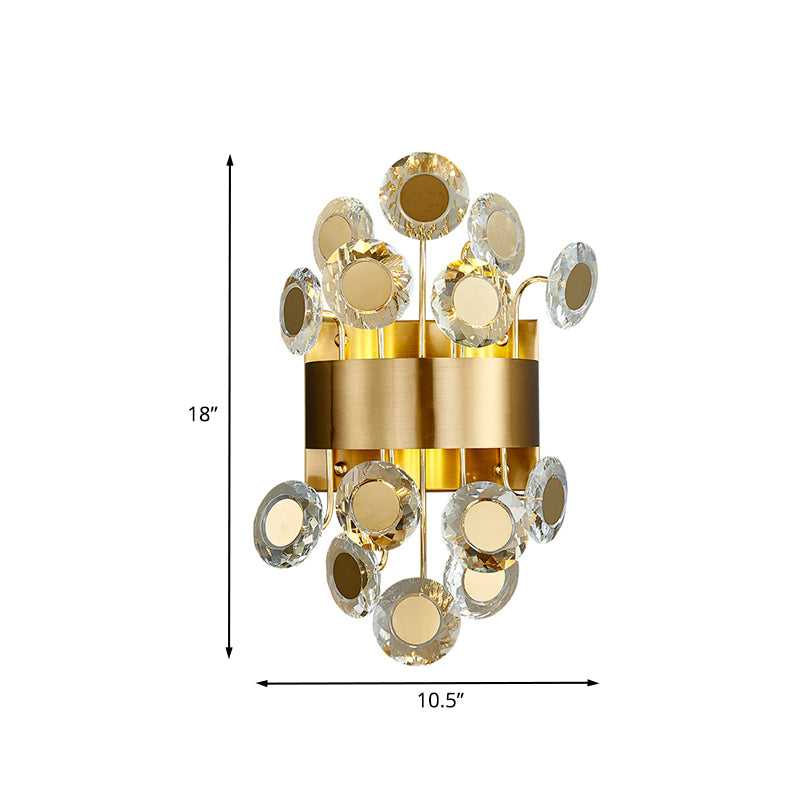 LED CRISTAL LED INTÉRÉCURÉ MUR MUR MID CELLET SIVILLE FINE CIRCULCUL PALLARE SCONCE LIGHT DIMINE