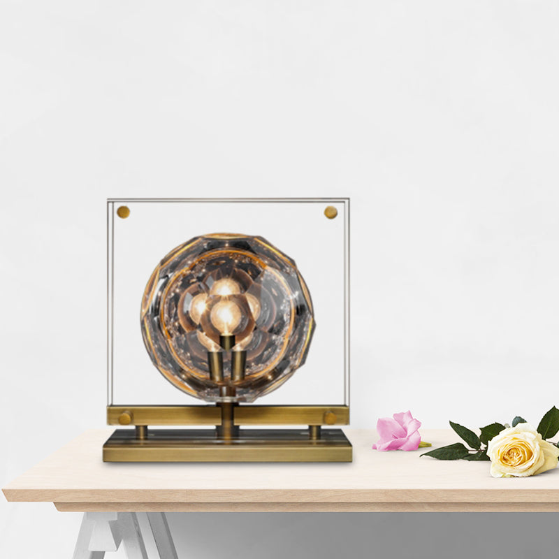 Crystal Bronze Finition Nightstand Light Gong Bell Design moderne Creative LED Table Table Lampe