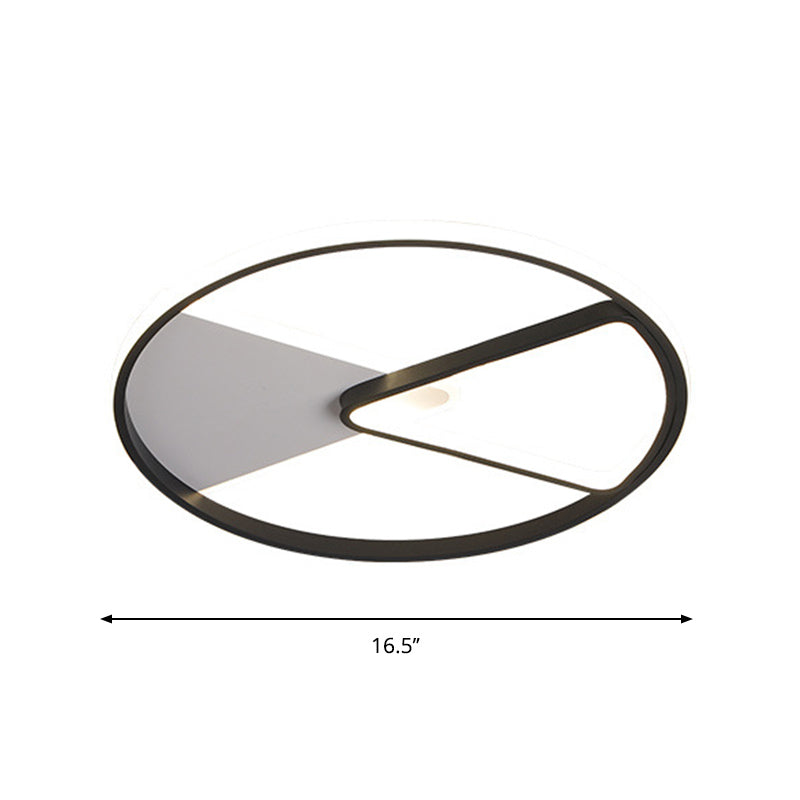 Simple Sector Frame Flushmount Light Acryl 16.5 "/20.5" Wide LED Bedroom Flush Mount Halterung in Schwarz, Weiß/Warm Licht