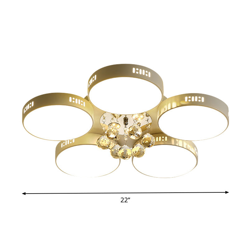 Lampada da soffitto circolare in cristallo Orb Contemporaneo 22 "/31.5" W LED Camera da letto a incasso luce in bianco