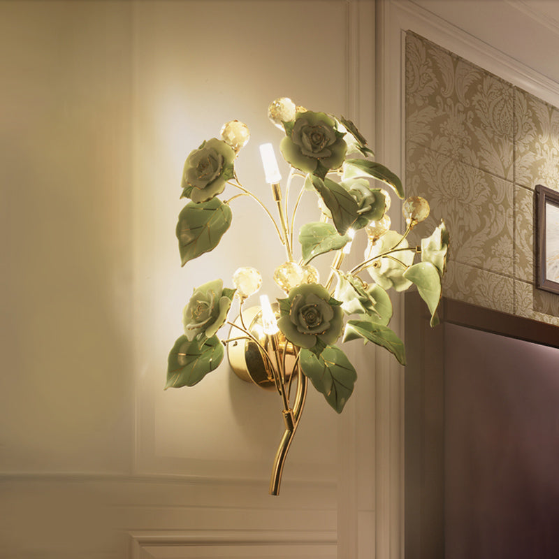 Pondémie de fleur en cristal en face