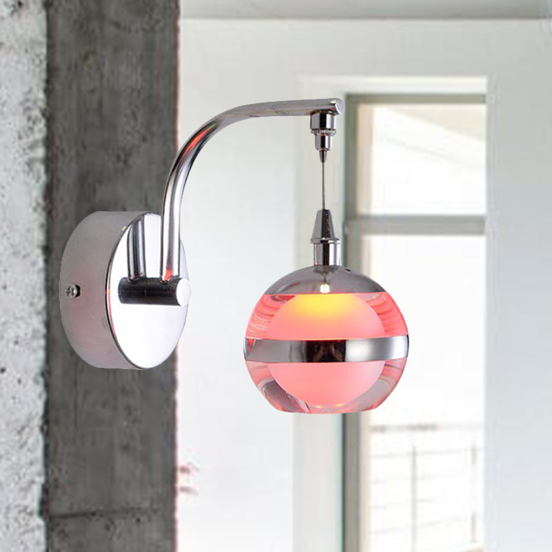 Globe Globe Mur Gince Light LED Mur Mur Mury Lighting in Chrome avec ombre acrylique