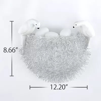 Balcony Kindergarten Nest Wall Light with Bird Decoration Resin Lovely White Sconce Light