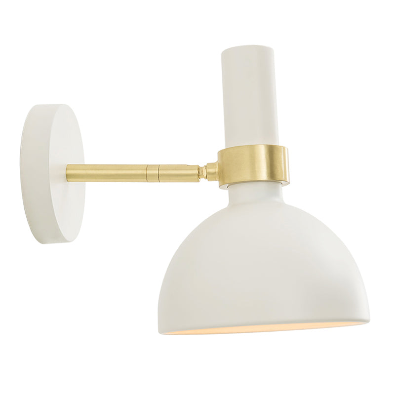 Rotatable White/Black Finish Domed Wall Lamp Modern 1 Light Iron Wall Mount Light Fixture for Bedside