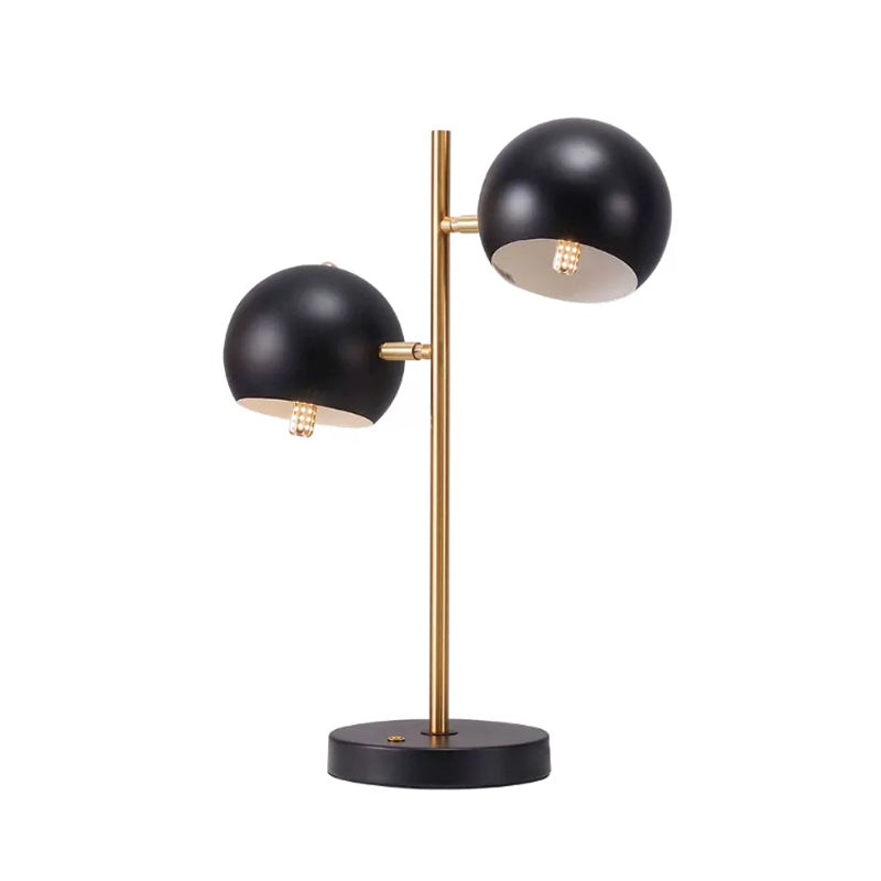 2 lichten bed nachttafellamp moderne zwarte afwerking verlichting met koepelvormige metalen tint