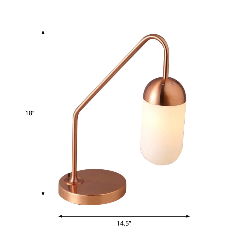 Capsule Frosted White Glass Small Desk Light Post Modern Single Head Copper Table Lamp