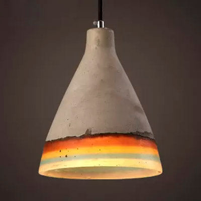 Dunkelblau/hellblau/orange Conic Anhänger hell antike Stilzement 1 Kopf Restaurant Hängende Lichtstoffe