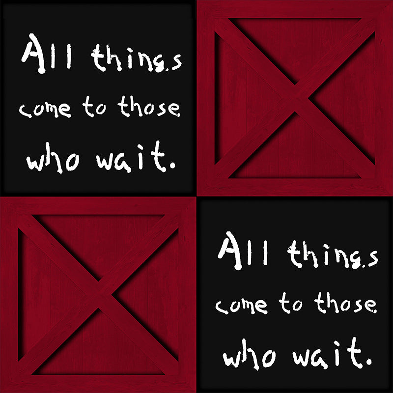 Coffee and Dress Shop Wallpaper Red and Black Square Box with English Phrases Design, 20.5" by 31', Non-Pasted