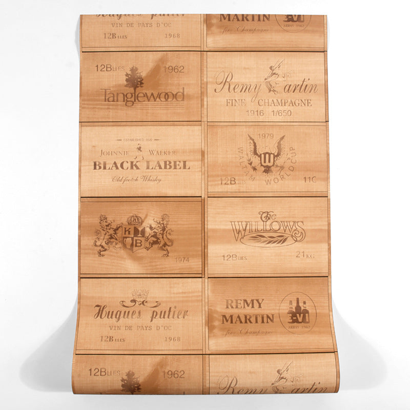 3D Print Woods Wallpaper Vintage Wine Barrels Non-Pasted Wall Decor, 20.5" by 31', Red and Brown