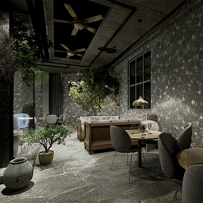 Industrial Concrete Work Wallpaper Vinyl 20.5" by 31' Non-Pasted Wall Covering