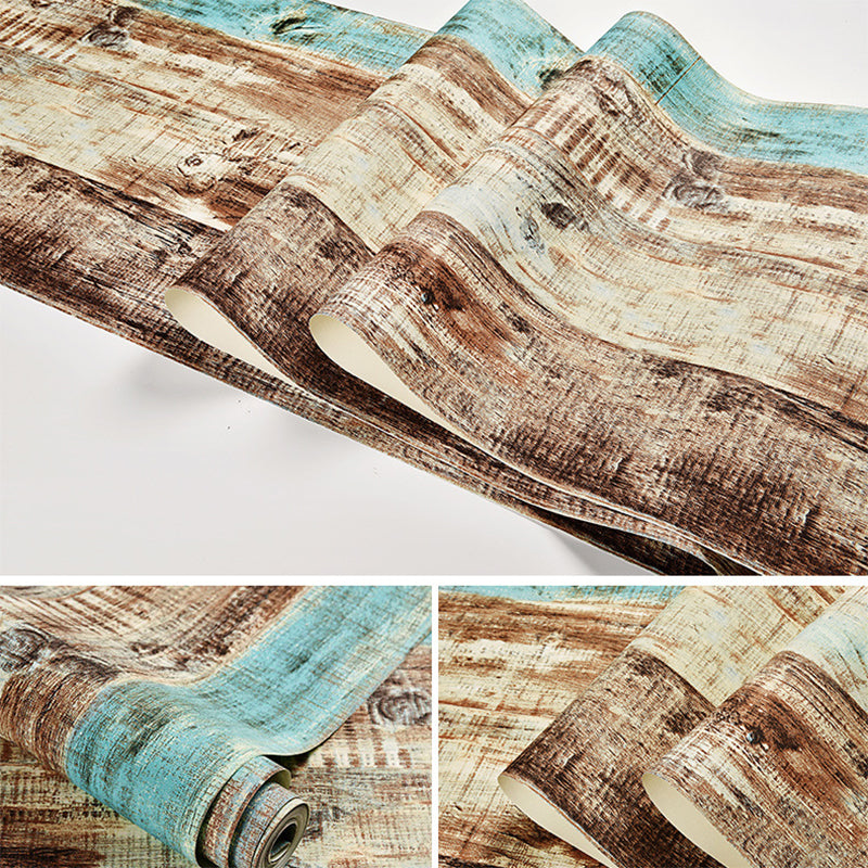 Mediterranean Vintage Wall Decor Wood Patterns and Stripes Non-Pasted Wallpaper, 20.5 in x 31 ft