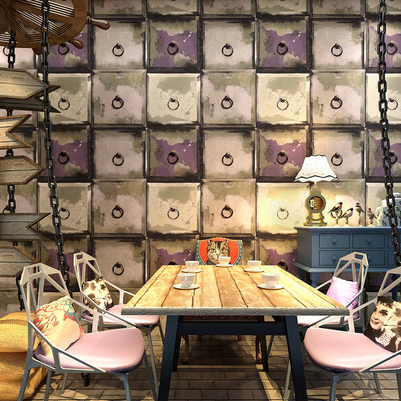 3D Print Iron Wallpaper Non-Pasted Wall Decor for Cafe and Dress Room, 20.5-inch x 33-foot