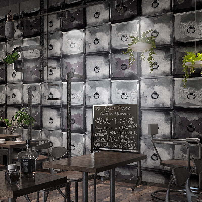 3D Print Iron Wallpaper Non-Pasted Wall Decor for Cafe and Dress Room, 20.5-inch x 33-foot