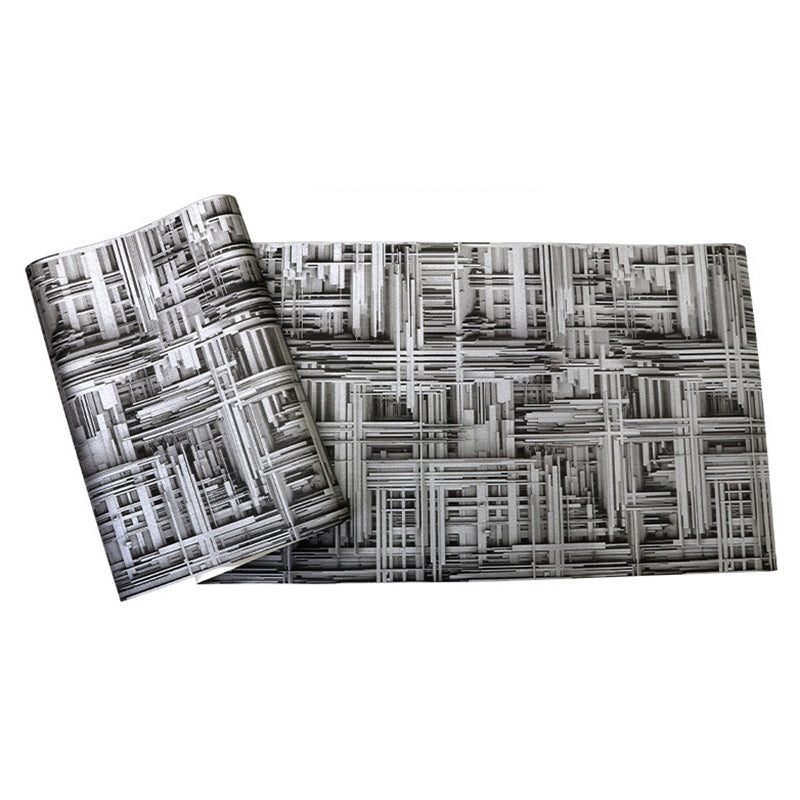 Industrial Grey Metallic Wallpaper 3D Print 57.1 sq ft. Non-Pasted Decorative Wall Covering