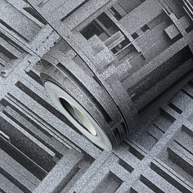 Industrial Grey Metallic Wallpaper 3D Print 57.1 sq ft. Non-Pasted Decorative Wall Covering