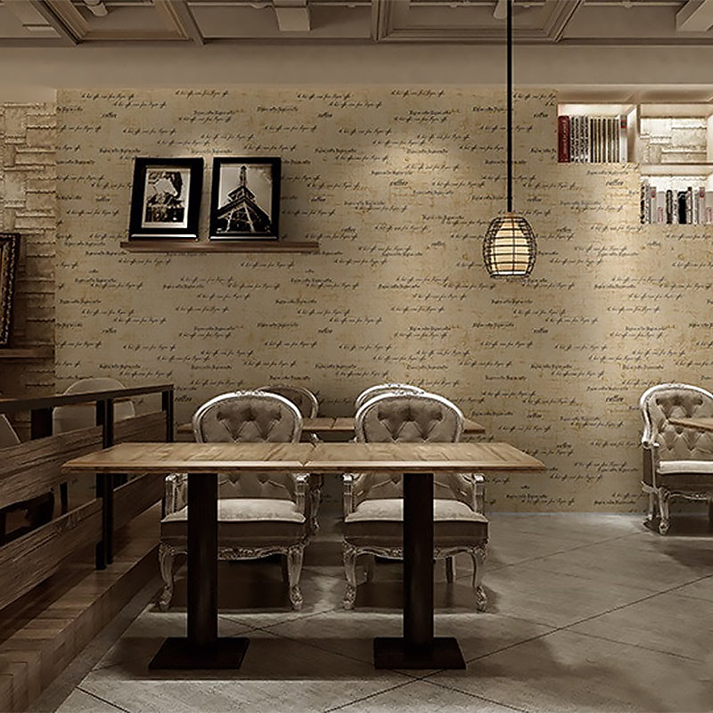 Coffee Shop Wallpaper with English Letters Design, 21-inch x 33-foot, Non-Pasted