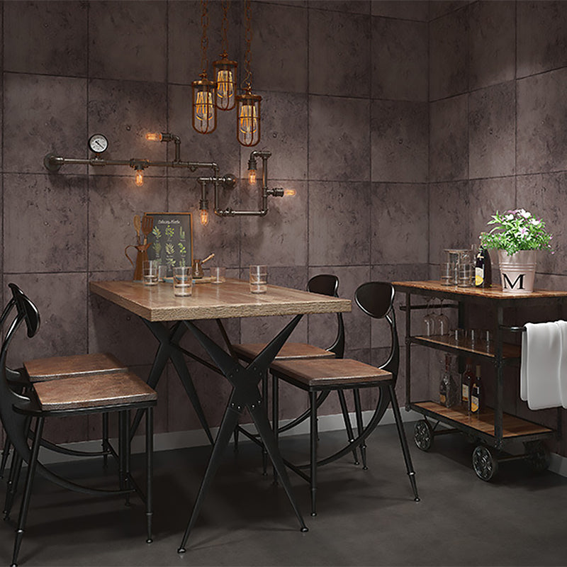 Cement and Rectangle Tiles Wallpaper Non-Pasted , 33'L x 20.5"W