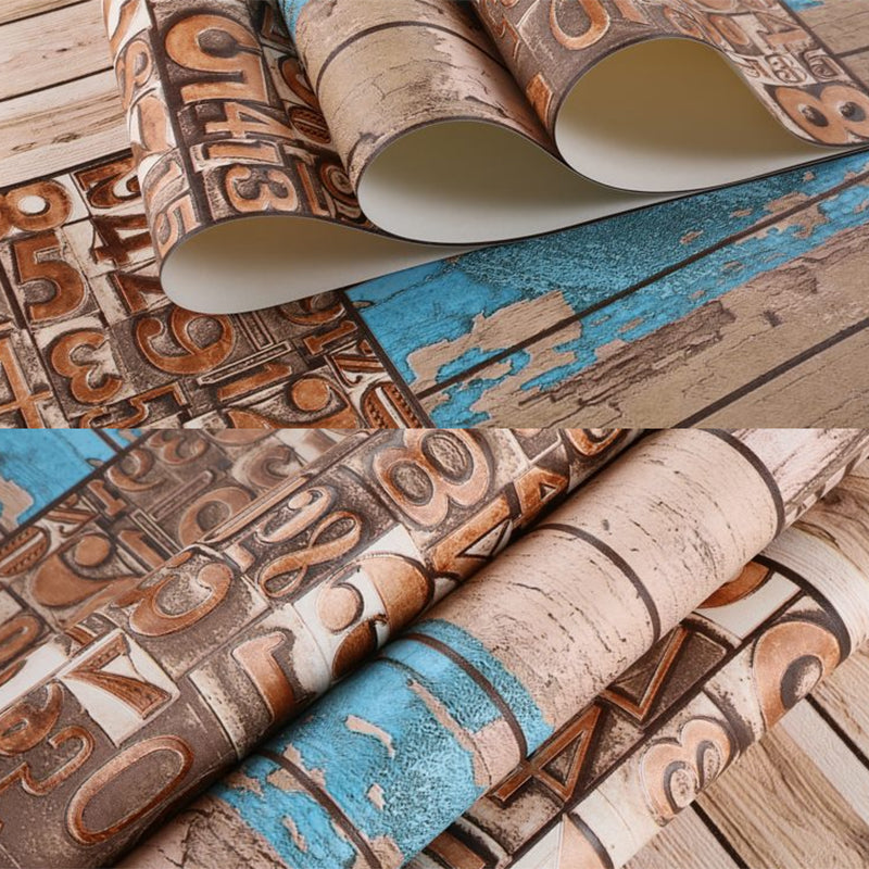 Vintage 3D Print Wallpaper Herringbone Wood Wallpaper, 33'L x 21"W, Non-Pasted