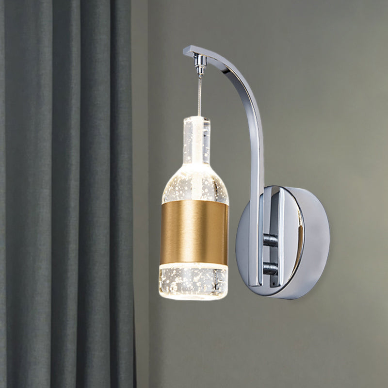 Mur à la bouteille de vin moderne Applexion luminaire mural à LED à LED minable dans Chrome