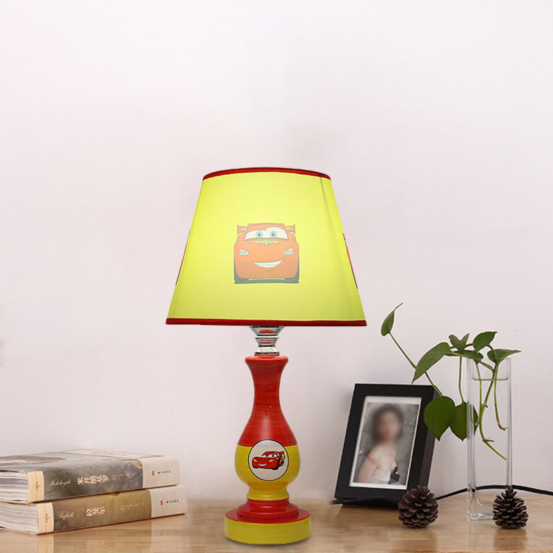 Lámpara de mesita de noche de cono de dibujos animados Ligera nocturna de dormitorio de 1 bulb