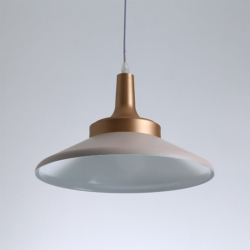 Untertassenformhängung Licht minimales Metall 1-Kopf-Rosa-Finish-Deckenhänge, 12 "/14" Breite