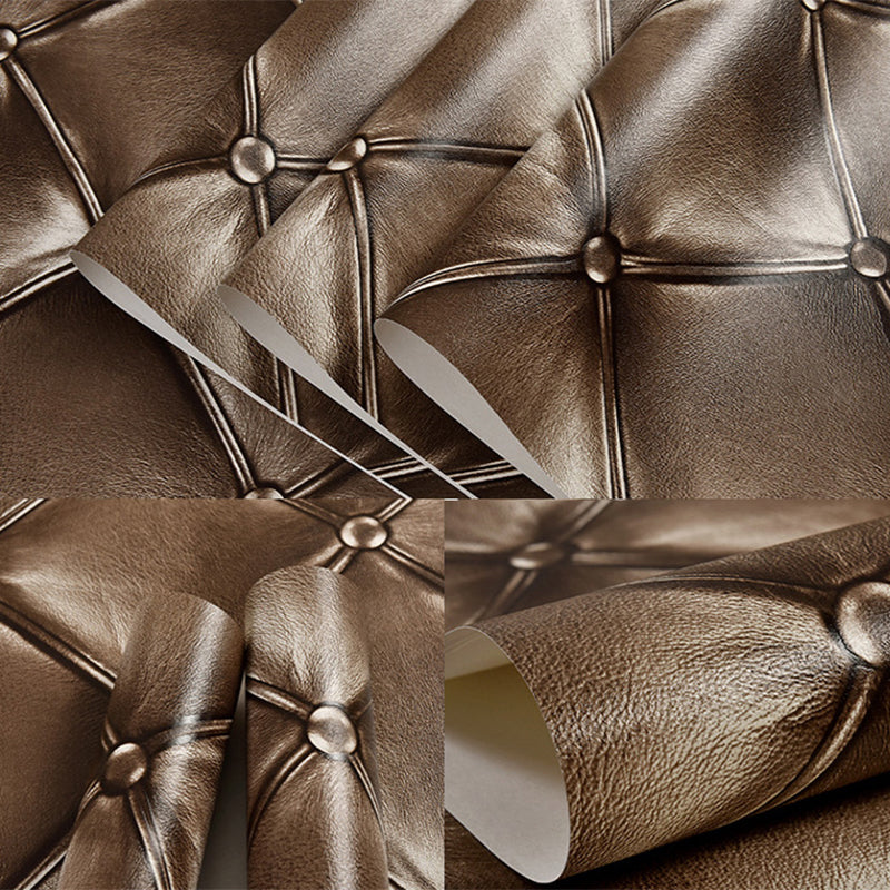 3D Leather Effect Wallpaper 20.5-inch x 33-foot Retro Harlequin Non-Pasted Wall Decor