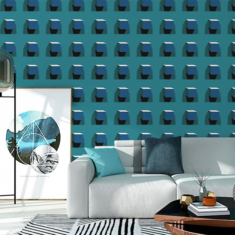 3D Visual Cube Wallpaper Contemporary Wall Decor 33' by 20.5" Non-Pasted