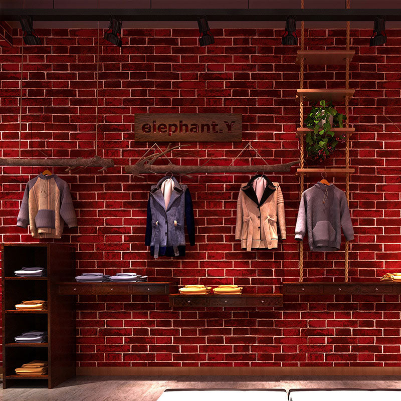 Vintage Brick Waterproof  Wallpaper Latitudinal Design Non-Pasted Wall Decor, 33' by 20.5"