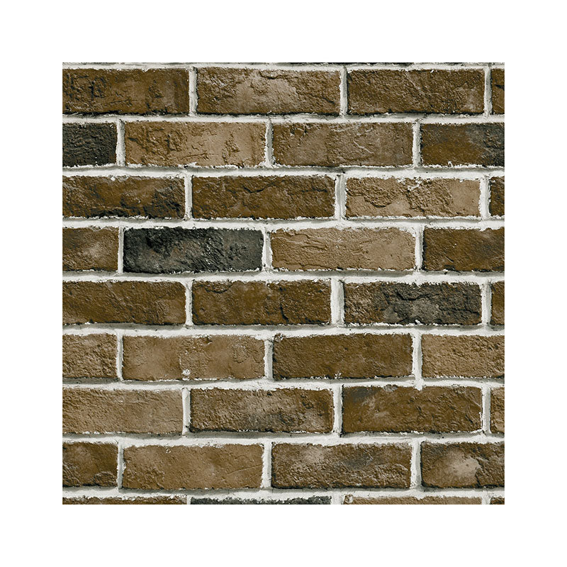 Retro Brick Non-Pasted Wallpaper, 33' x 20.5", Rusty Red