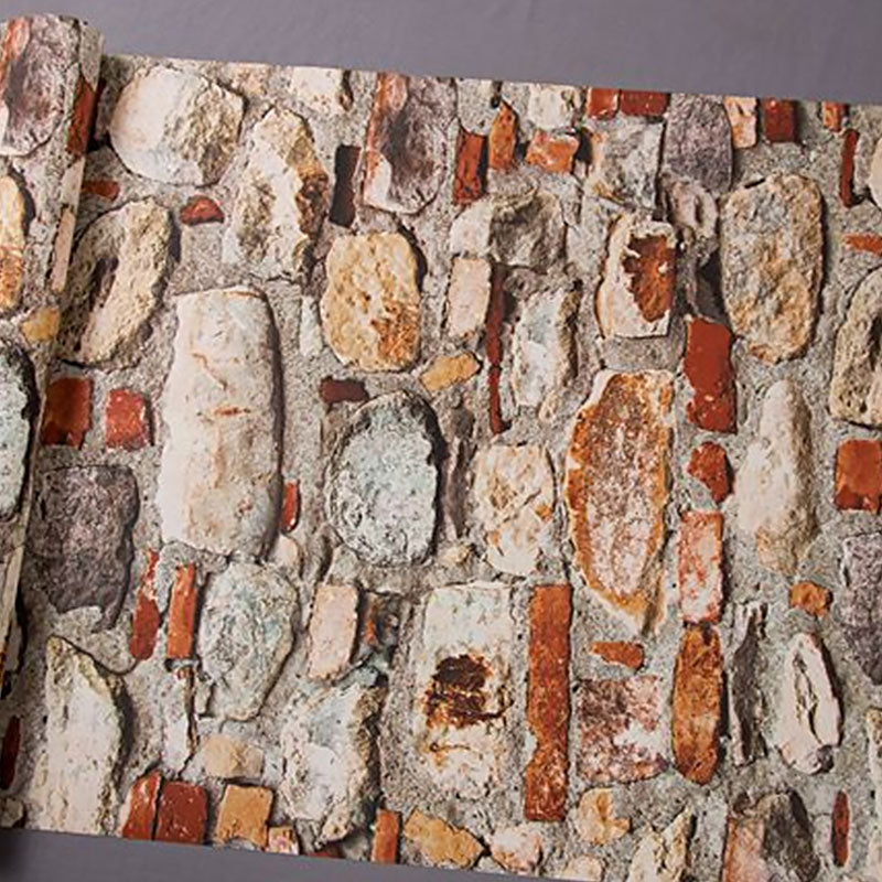 Industrial Rock Wallpaper for Coffee Shop and Restaurant Irregular Pattern Non-Pasted Wall Decor, 33-foot x 20.5-inch