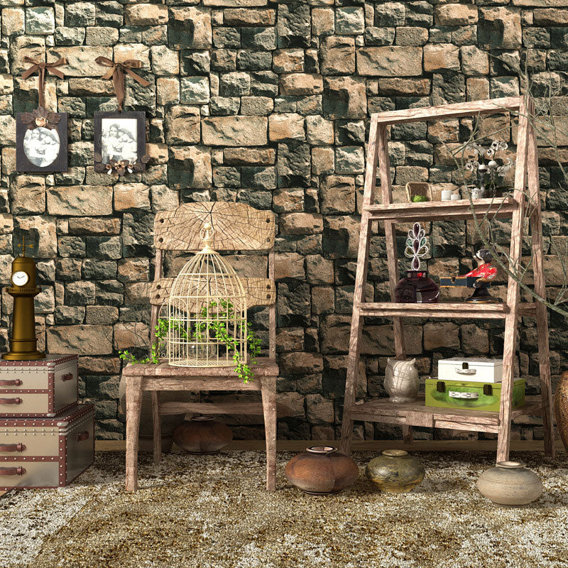 3D Stone Irregular Design Wallpaper for Hotel and Restaurant Non-Pasted 20.5"W x 33'L Wall Decor