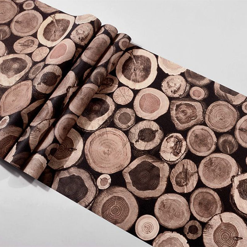 Brown 3D Faux Wood Wallpaper 31 ft. x 20.5 in Vinyl Stain-Resistant Wall Decor