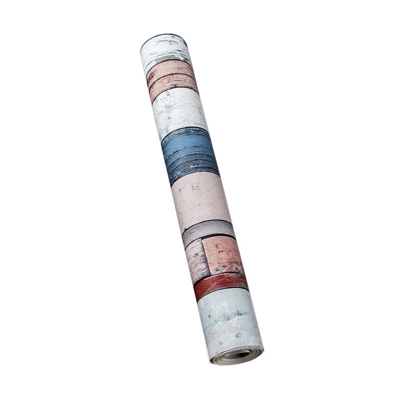Multi-Colored Faux Wood Wallpaper PVC Decorative Wall Covering, 20.5 in x 31 ft
