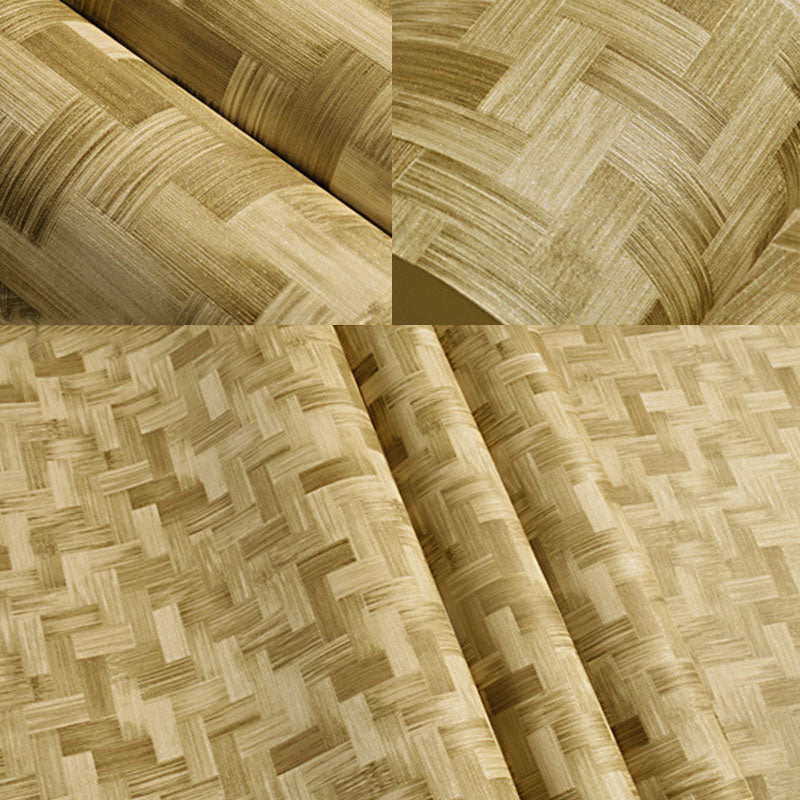 Nostalgic Bamboo Texture Wallpaper for Dress Shop and Hotel Non-Pasted 20.5"W x 33'L Wall Decor Zigzag Pattern