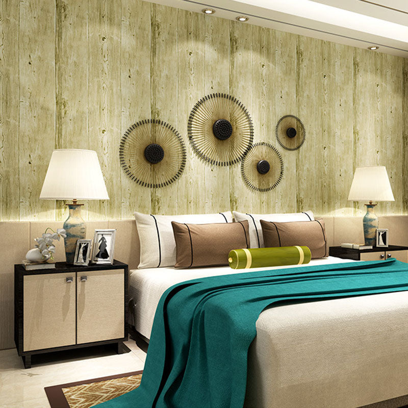 Plaster Wallpaper with Wooden Texture, Pastel Yellow, 33'L x 20.5"W