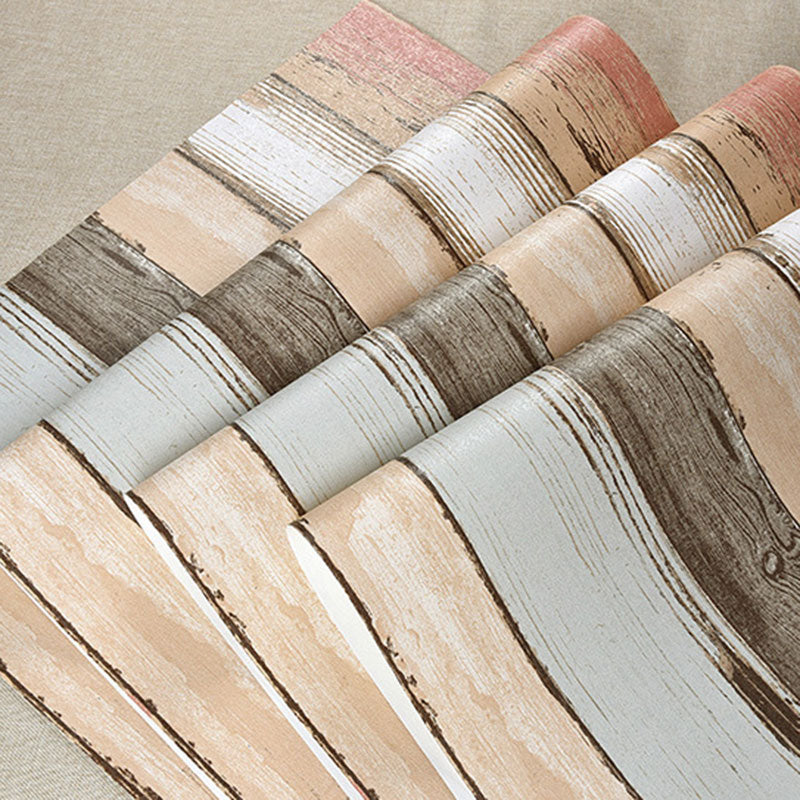 Retro Rustic Wood Wallpaper Non-Pasted Vinyl Wall Decor 33'L x 20.5"W