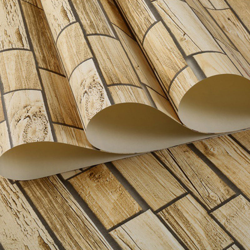 Taupe Horizontal Wood Wallpaper Non-Pasted Wall Decor for Dress Shop, 33'L x 20.5"W