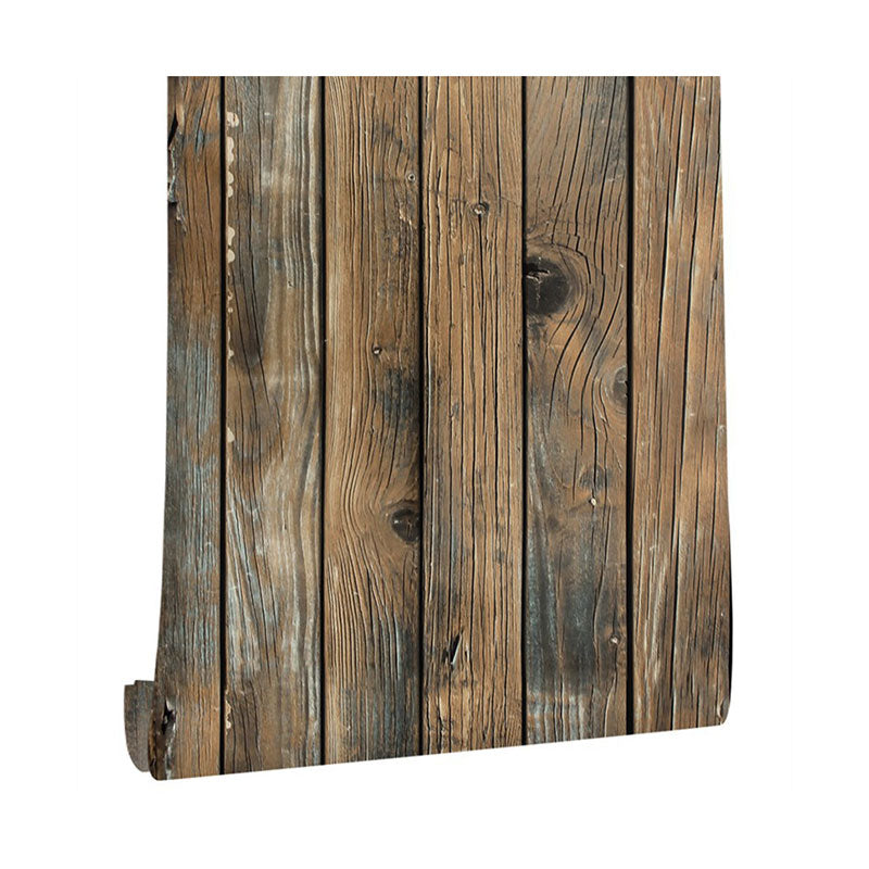 Retro Wooden Stripe Wallpaper Vinyl 29.1 sq ft. Self-Adhesive Wall Covering