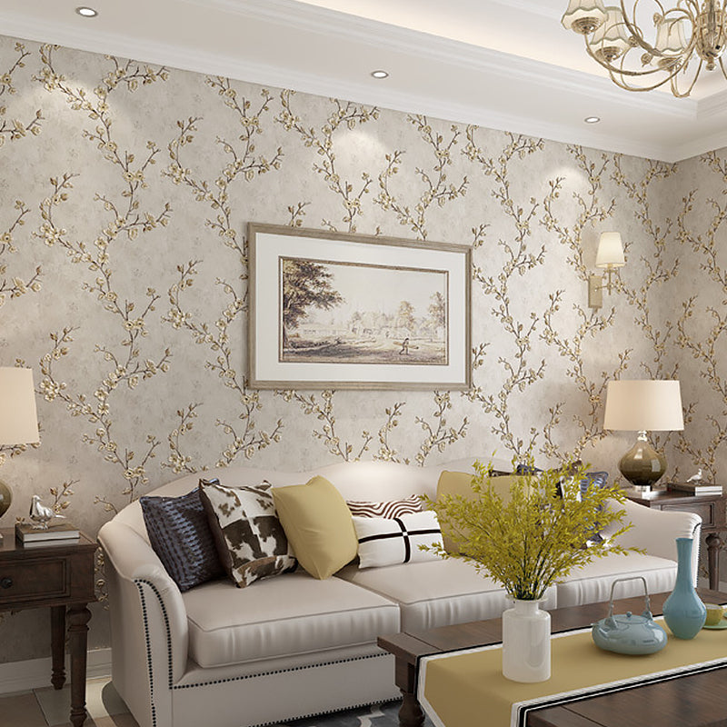 Pastel Blue 3D Embossed Floral Pattern 57.1 sq ft. Non-Pasted Stain-Resistant Wallpaper