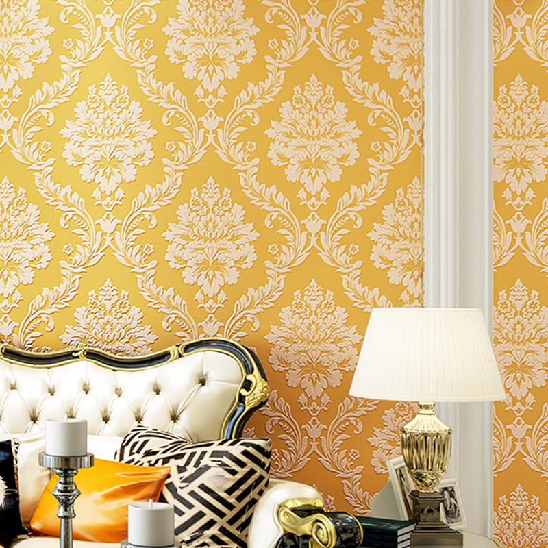 European Retro Damask Wallpaper 31-foot x 20.5-inch Harlequin and Floral Non-Pasted Wall Decor